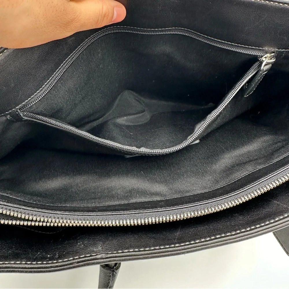Coach Black Leather Tote Bag